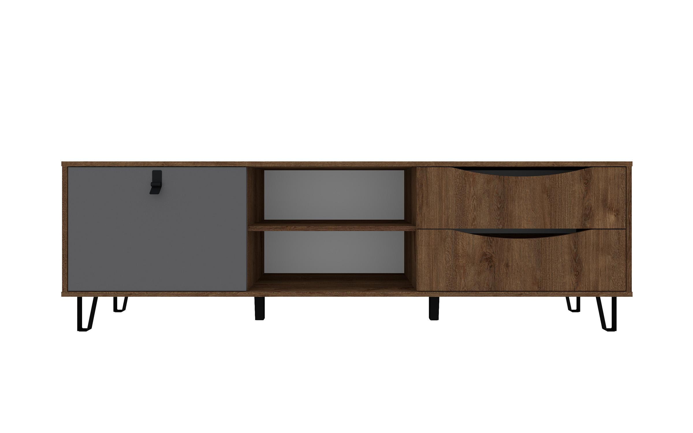 Modul TV Rivera 182, stejar bronz + grafit gri  2